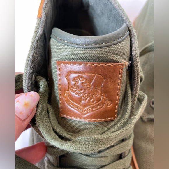 Men's Olive Canvas High-Top Sneakers - Picture 2 of 10